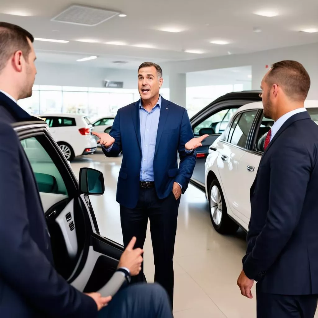 Sales consultant advising a customer