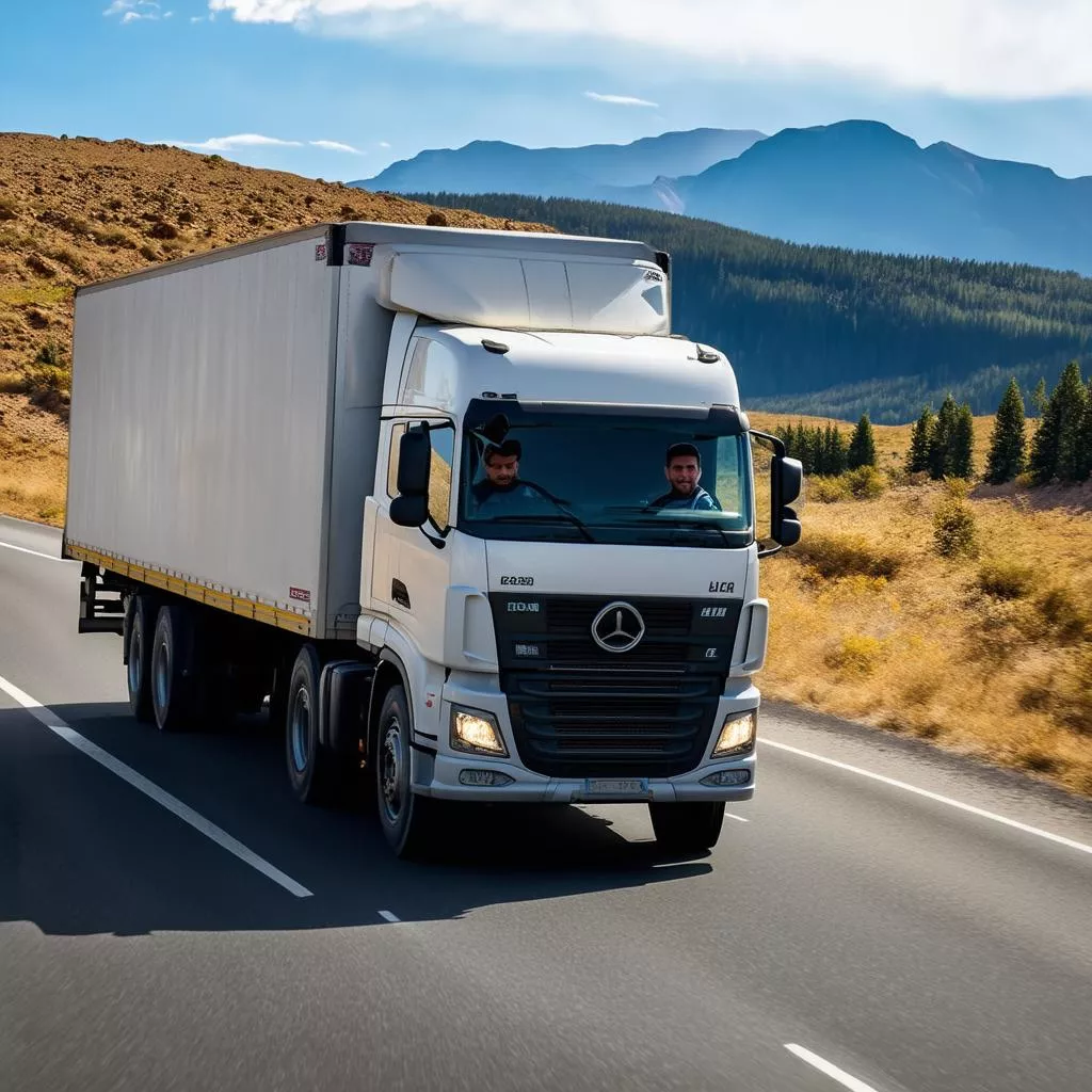 Tài xế lái xe tải