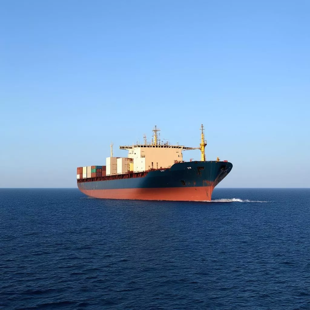 Cargo Ship at Sea