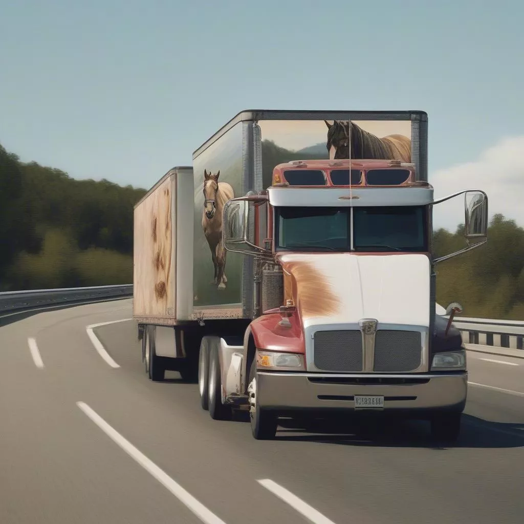 Horse decal on a truck