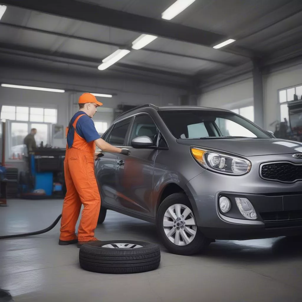 Thay lốp xe Kia Morning