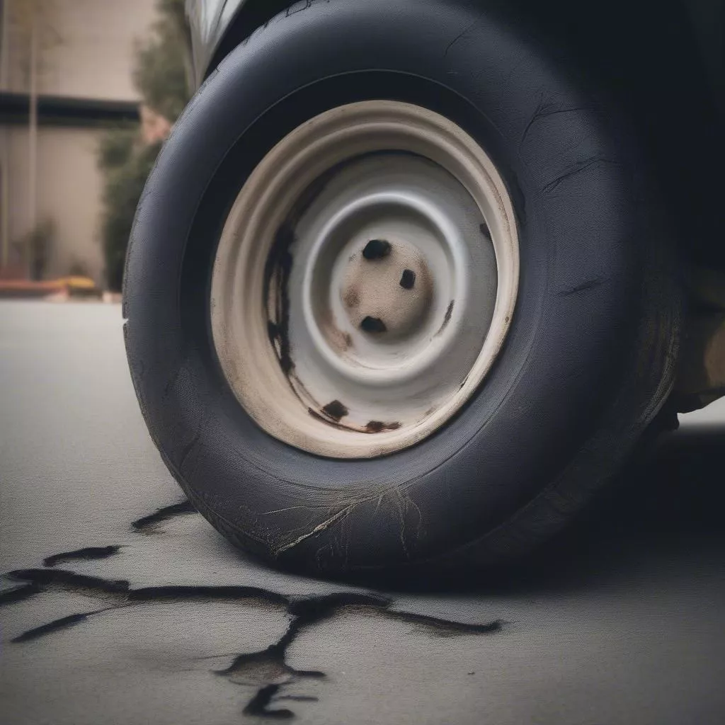 Changing a car tire