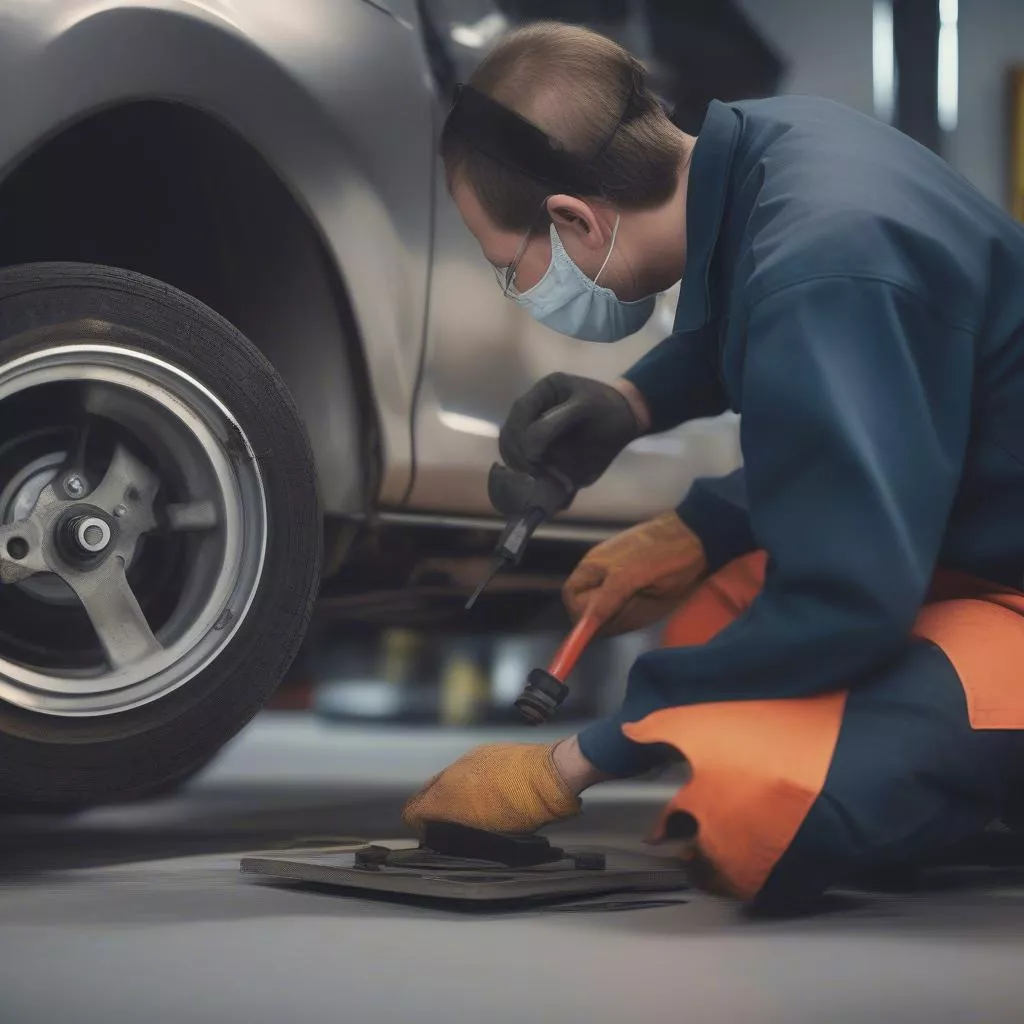 자동차 브레이크 패드 교체