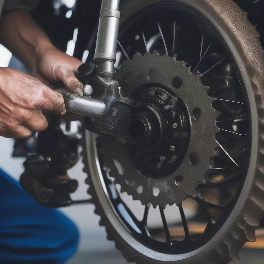 Thay nhông xích xe máy