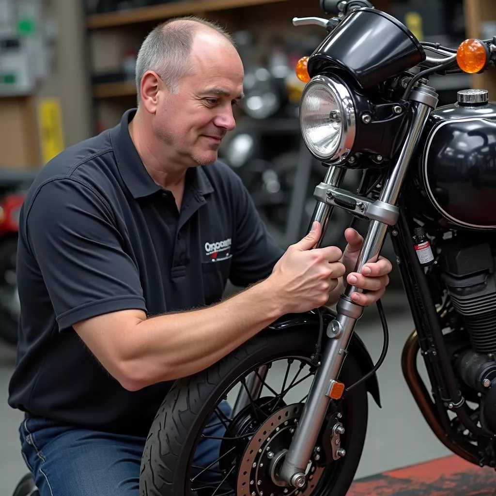 Hình ảnh thay phuộc trước xe máy