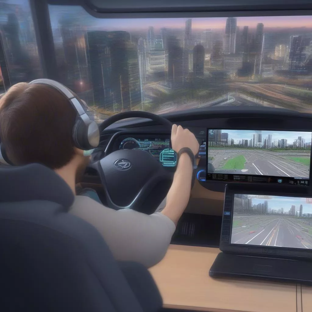 Thực hành lái xe trên phần mềm