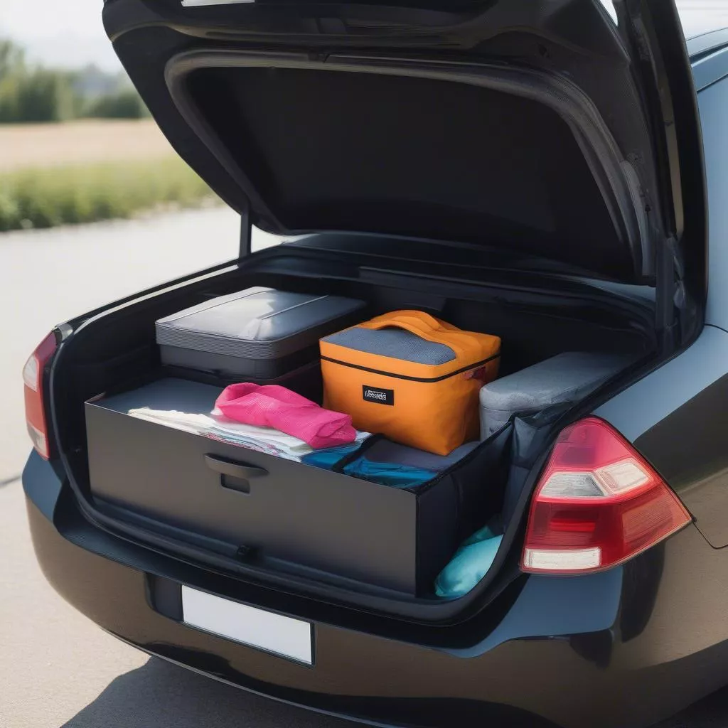 Thùng đựng đồ trên ô tô ngăn nắp
