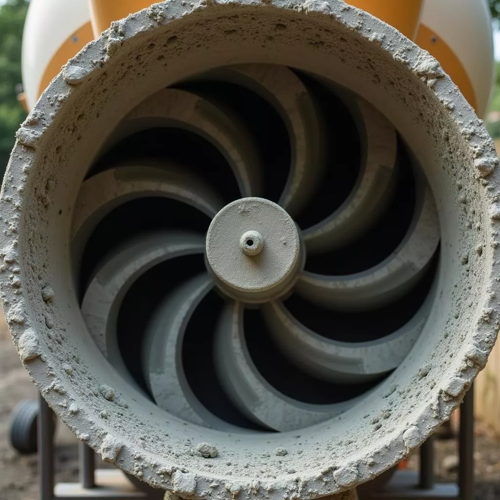 Concrete mixer drum rotating