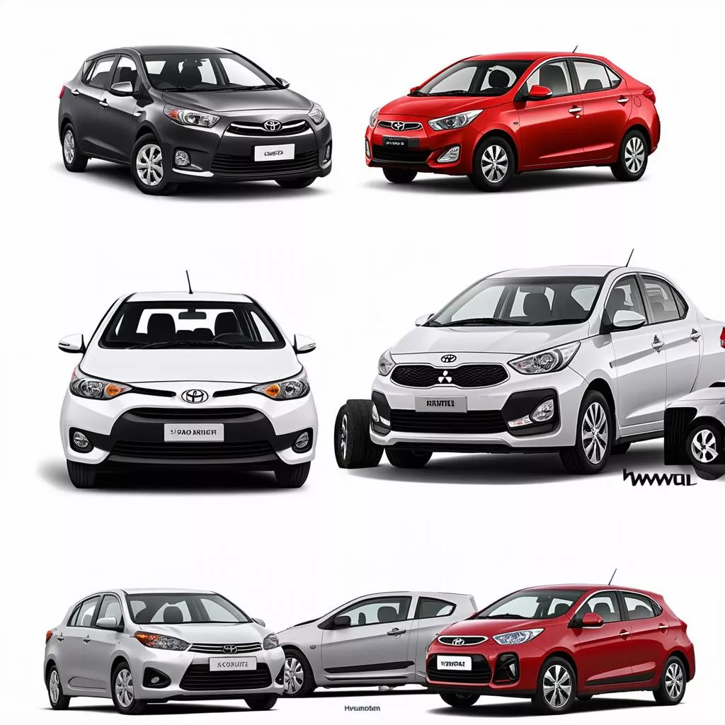 Comparison of Vios, Accent, Soluto, and Attrage