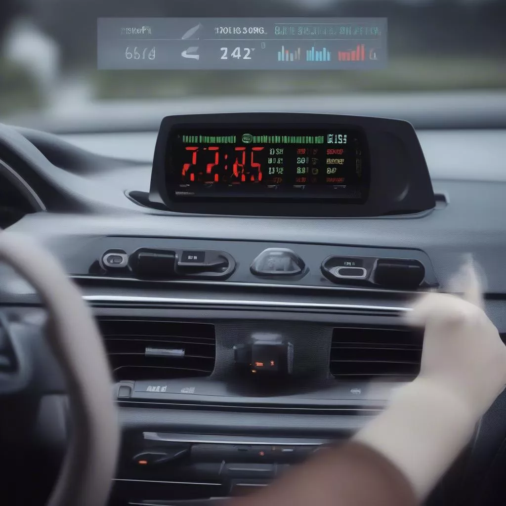 Modern TPMS display on a car dashboard