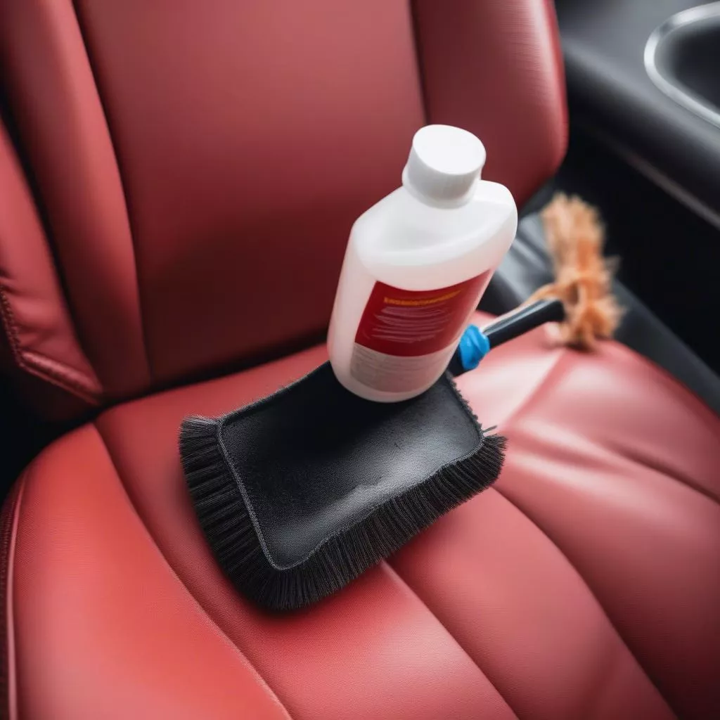 Limpeza de bancos de couro de carro