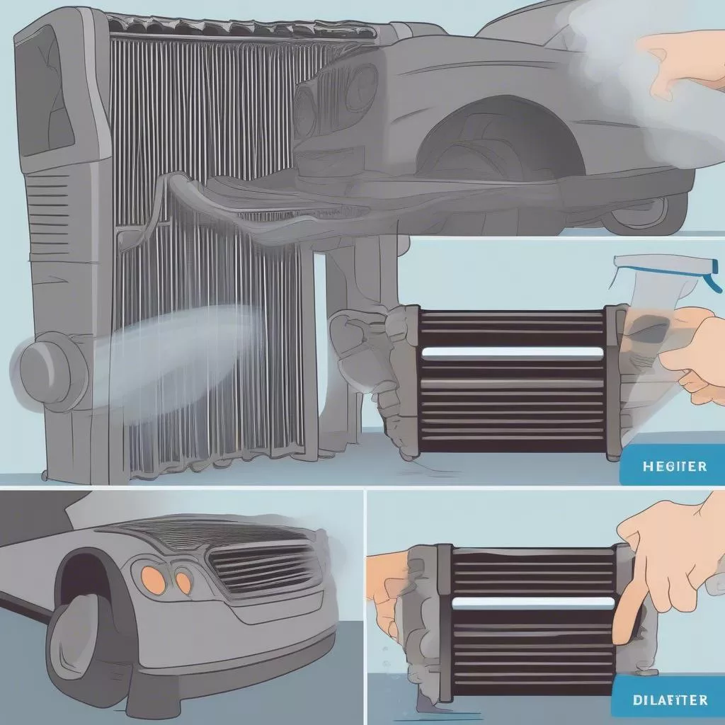 Cleaning a car radiator