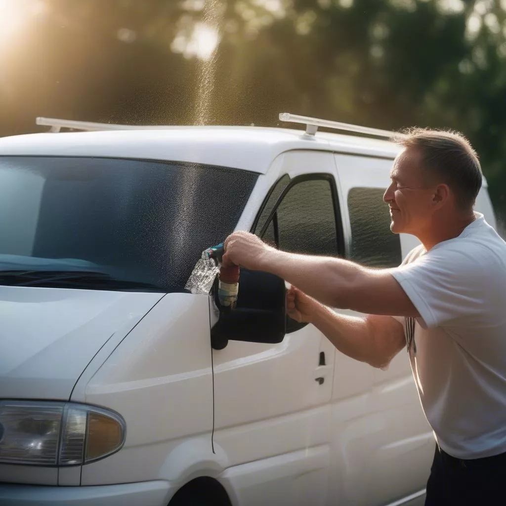 vệ sinh ngoại thất xe van