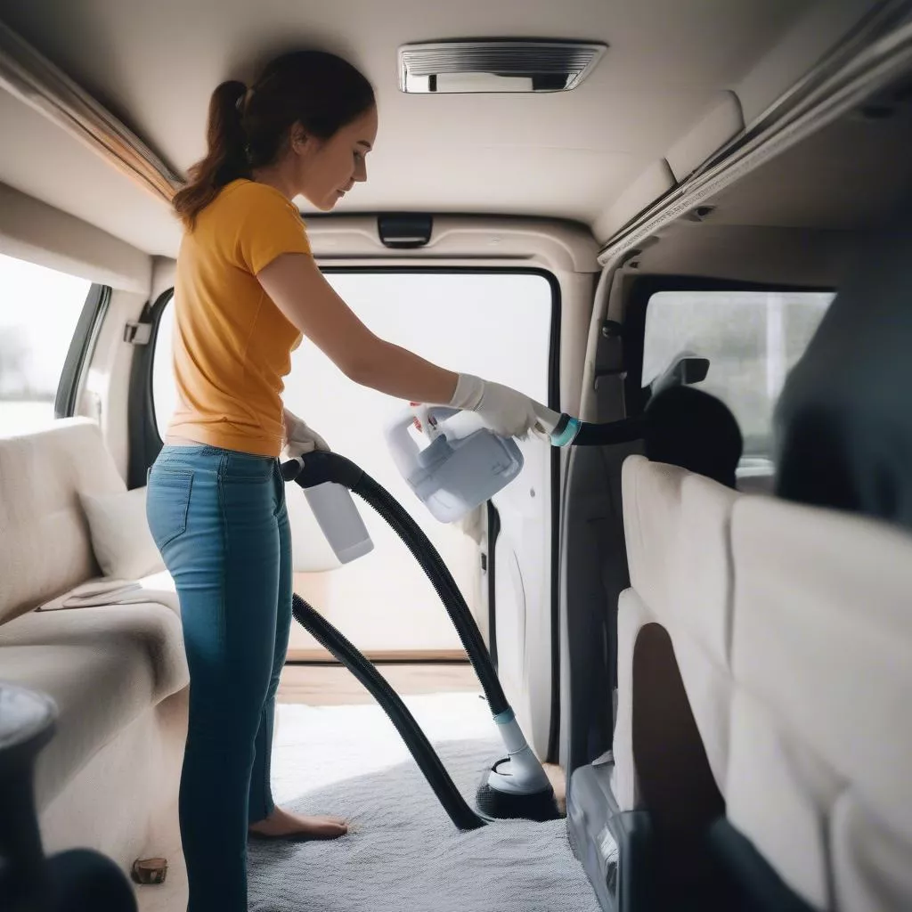vệ sinh nội thất xe van