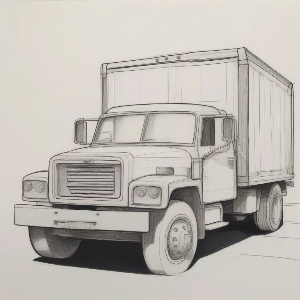 Einfache LKW-Zeichnung