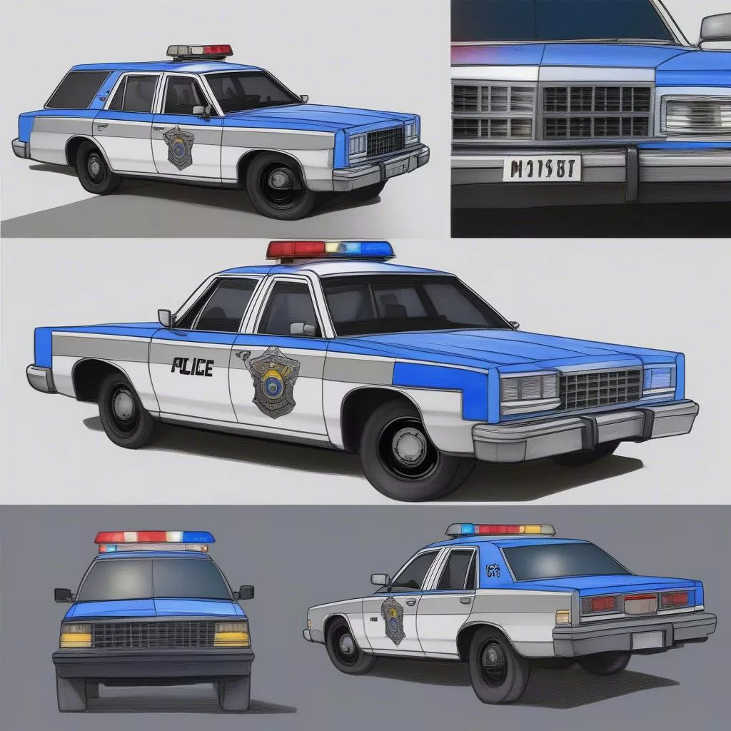 Professional police car drawing