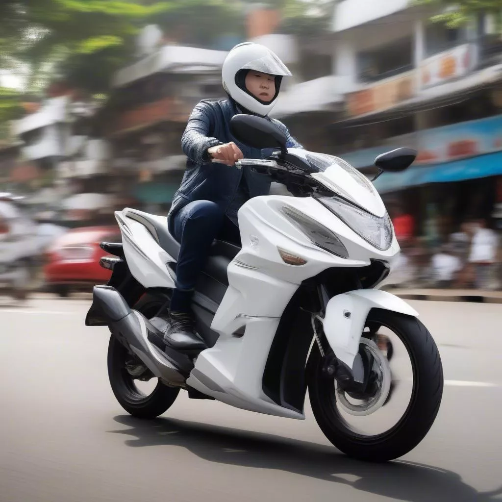 Xe Air Blade màu trắng phong thủy