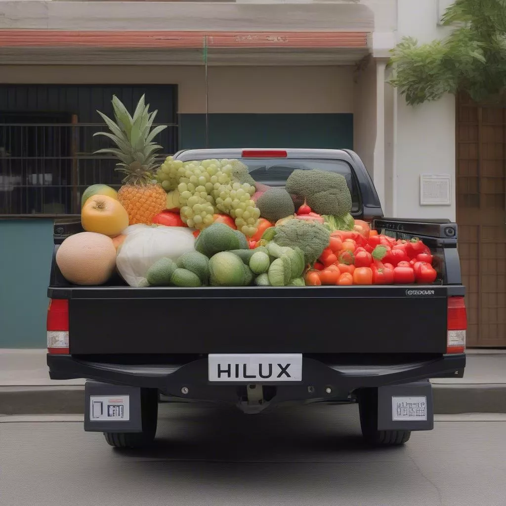 Pickup truck delivering food