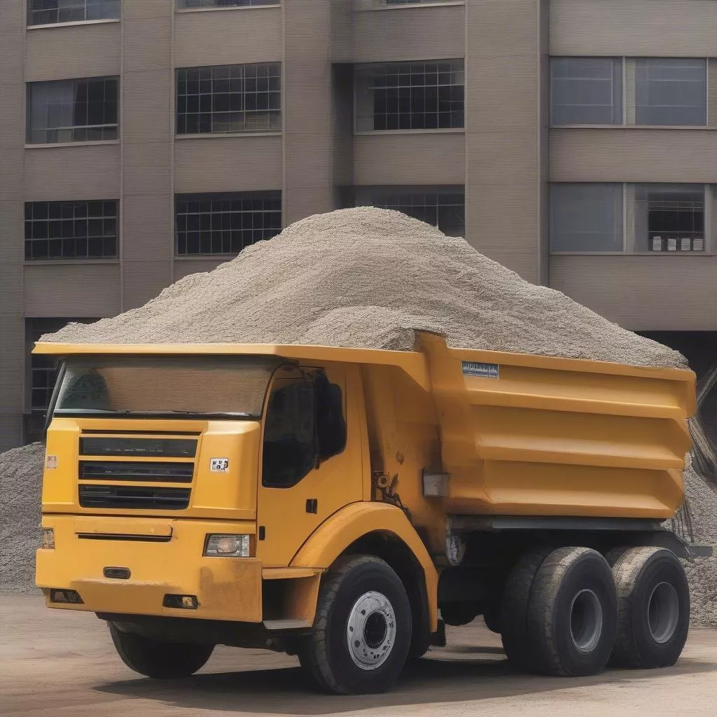 xe ben 4 tấn vận chuyển vật liệu xây dựng