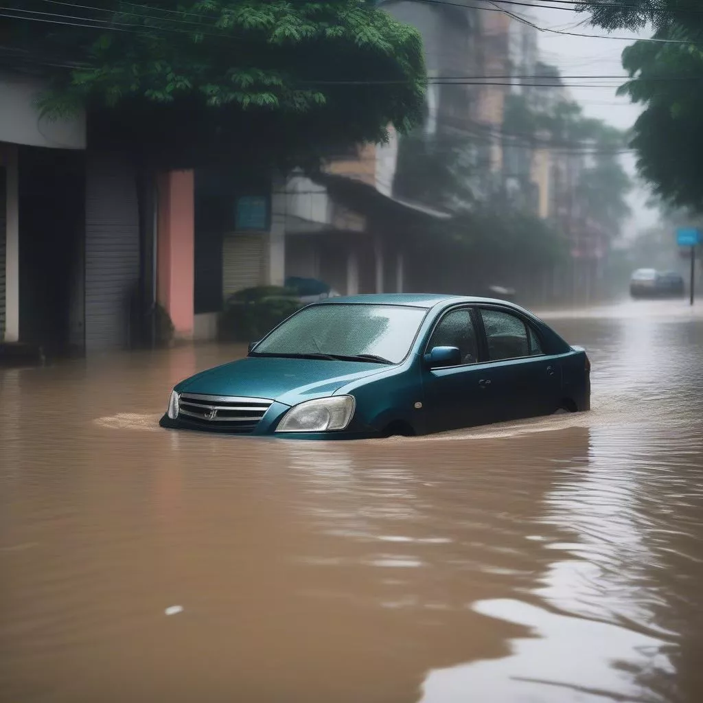 xe bị ngập nước