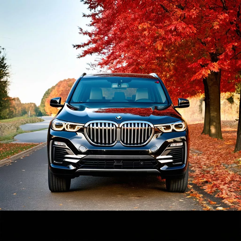 Xe BMW X7 màu đen đậu ven đường