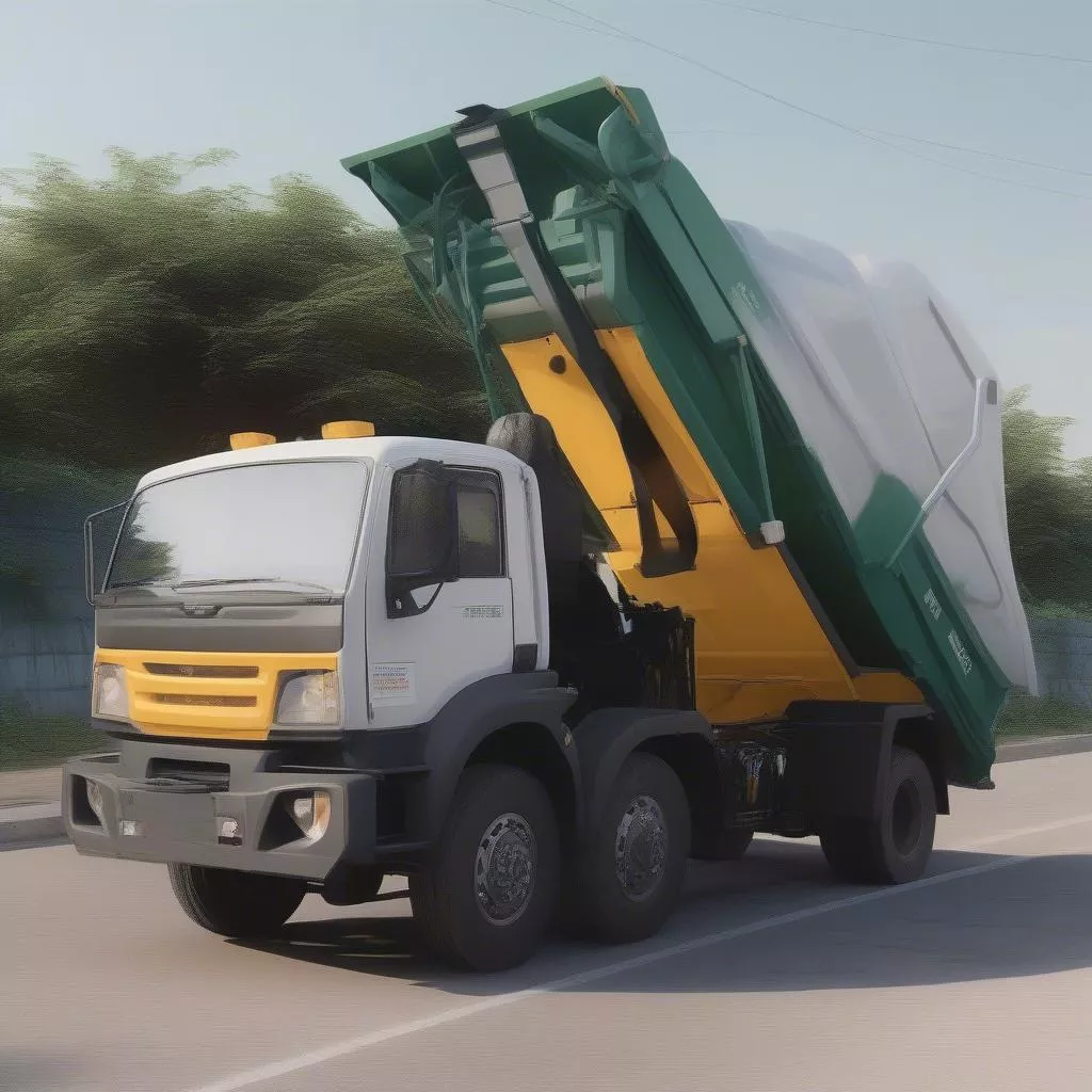 Truk sampah kontainer yang mudah untuk bongkar muat sampah