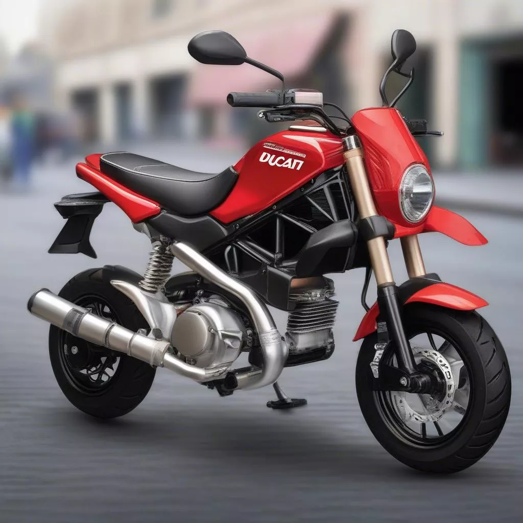 Xe Ducati Mini 110cc 2019 -  Trang bị động cơ 110cc, hệ thống phanh đĩa, đèn pha LED