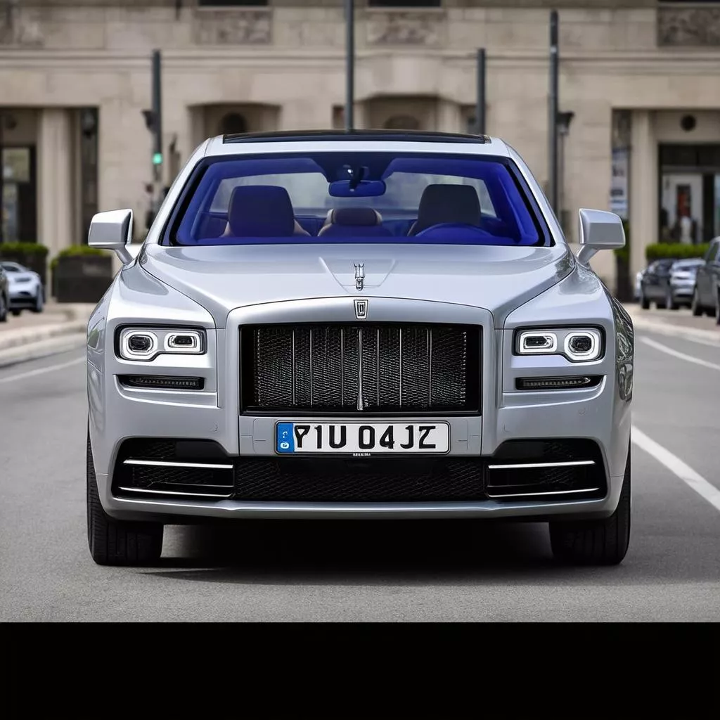 Car with a lucky license plate