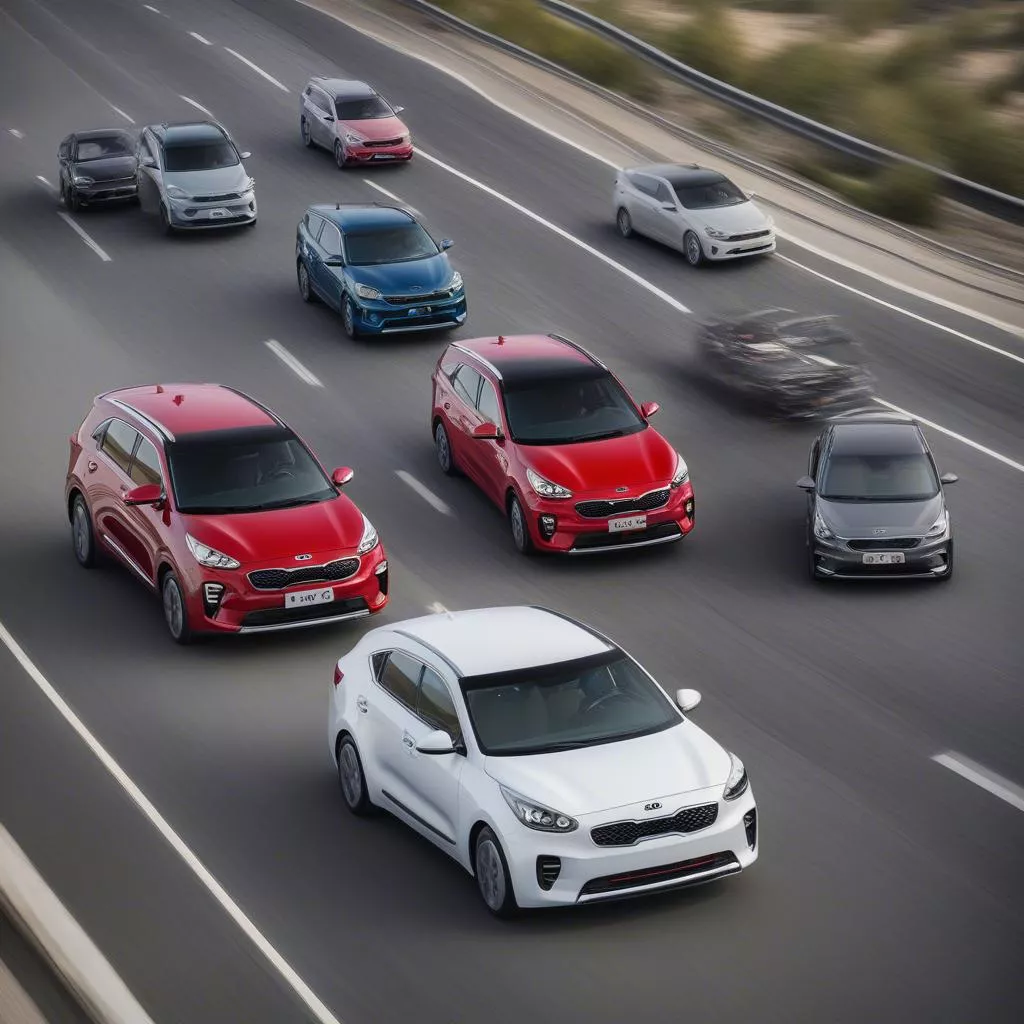 Xe Kia Chạy Trên Đường