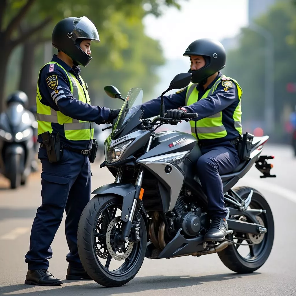 Sepeda motor Air Blade dihentikan polisi lalu lintas