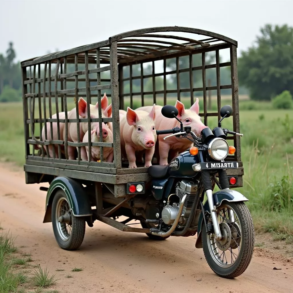 Xe máy chở lợn: Giải pháp vận chuyển tối ưu cho nhà nông?