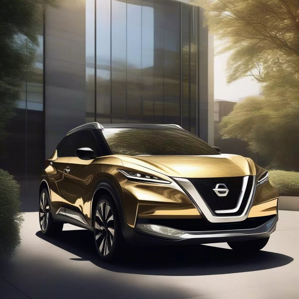 Carro Nissan Dourado - Elemento Metal