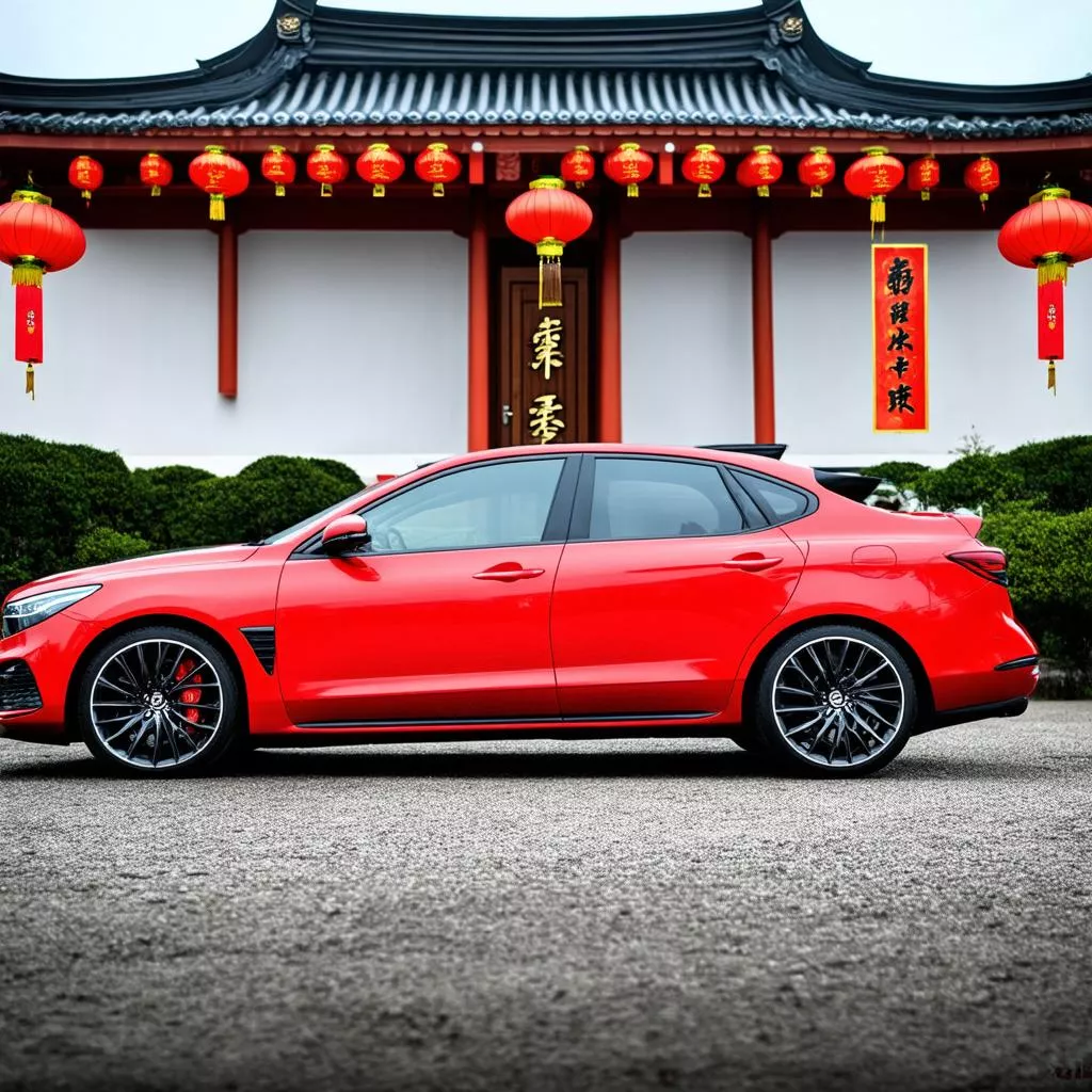 Xe ô tô màu đỏ phong thủy