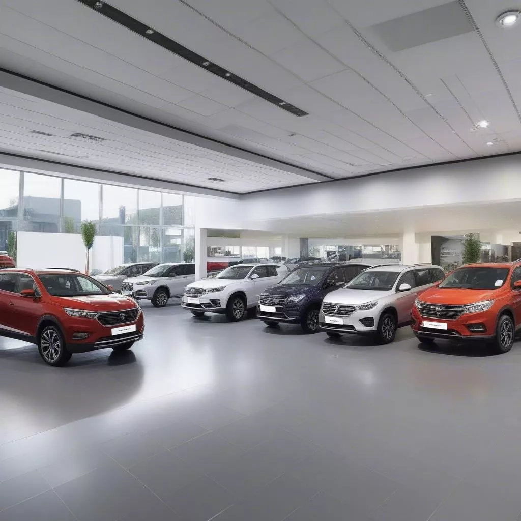 7-seater cars at a dealership