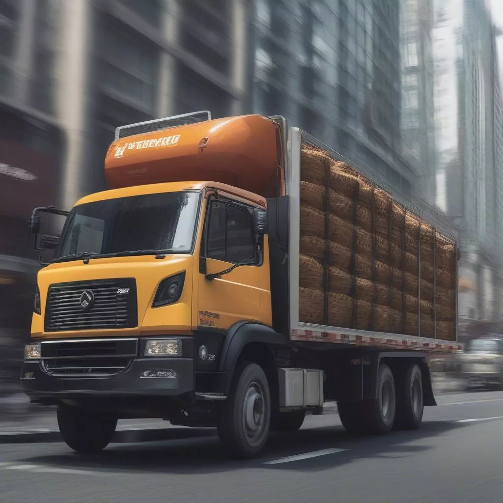 Xe tải 300cc giá rẻ chạy trên đường phố