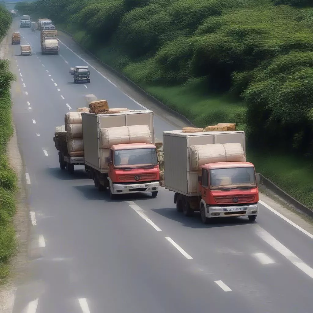 Xe tải 4 chân vận chuyển