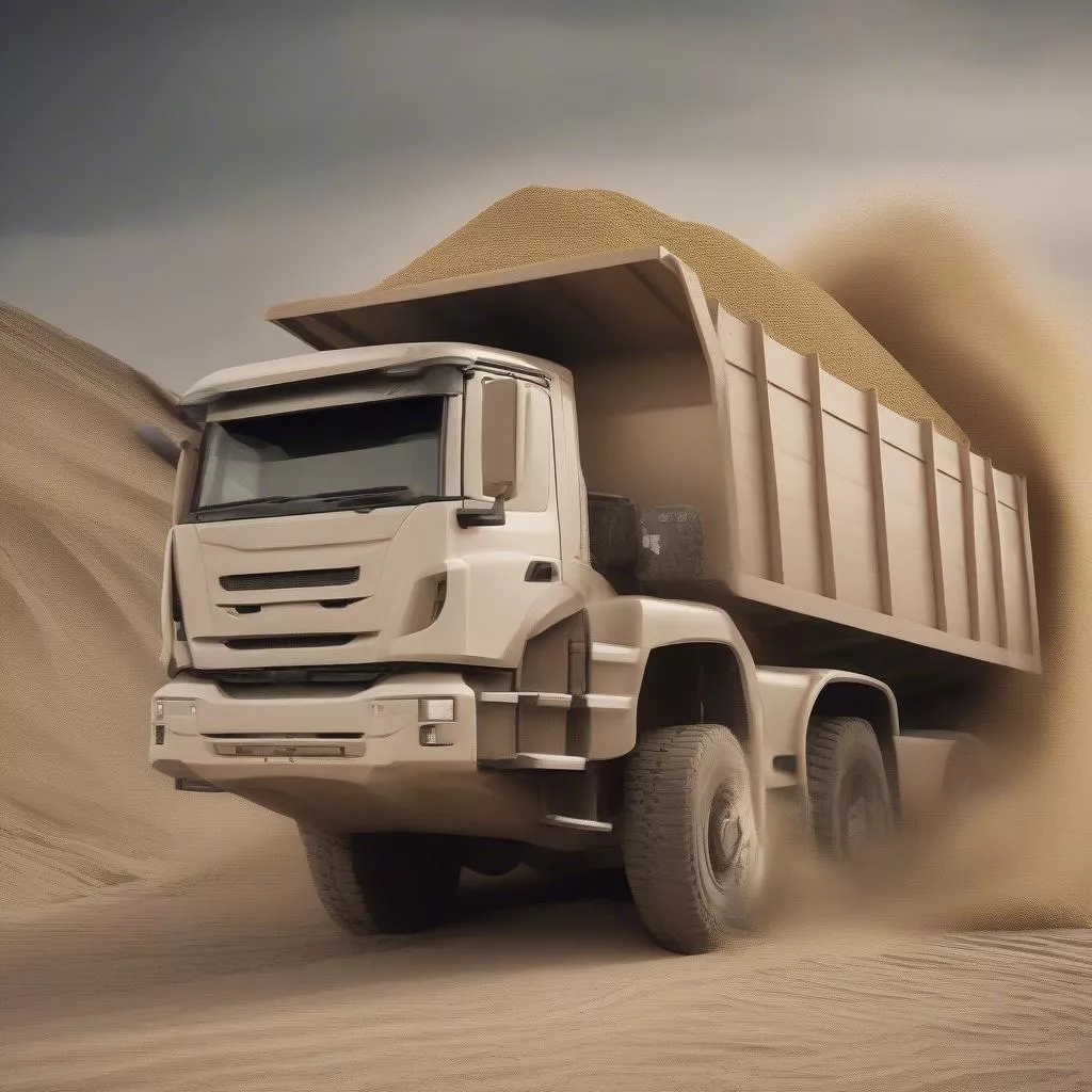 8-ton truck carrying sand