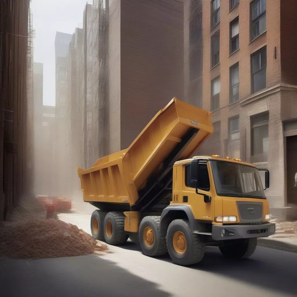 Xe tải ben 1 tấn vận chuyển vật liệu xây dựng cho công trình nhỏ, hẻm phố chật hẹp