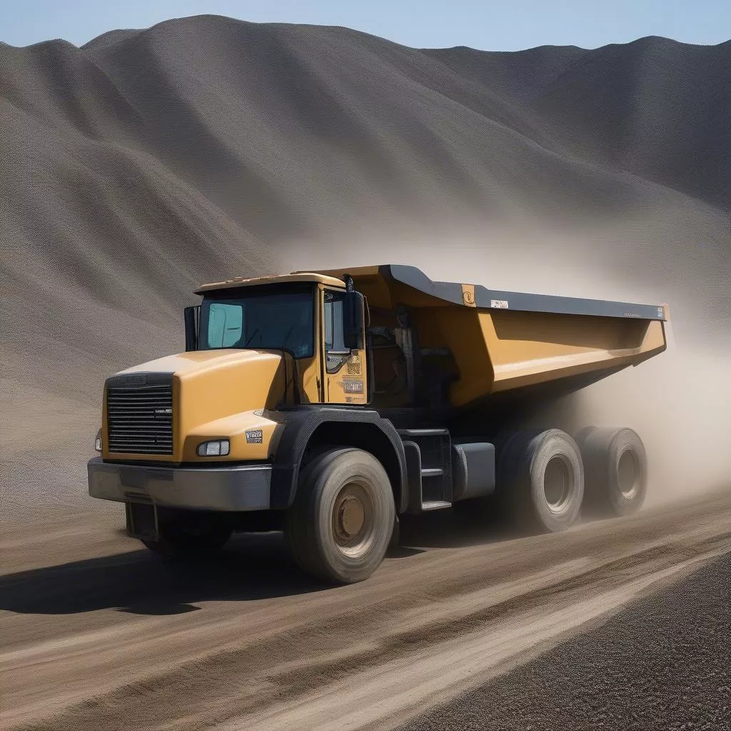 Dump truck for construction material transport
