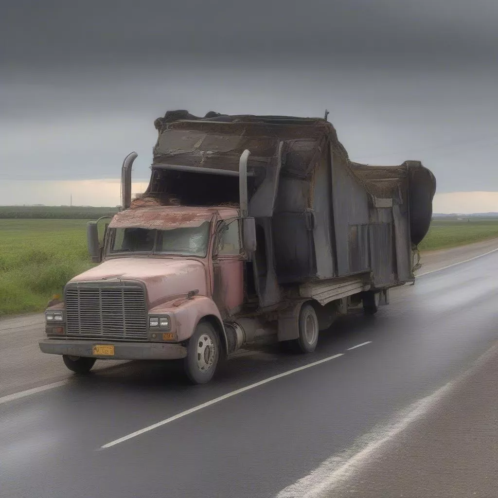 Broken down truck on the road