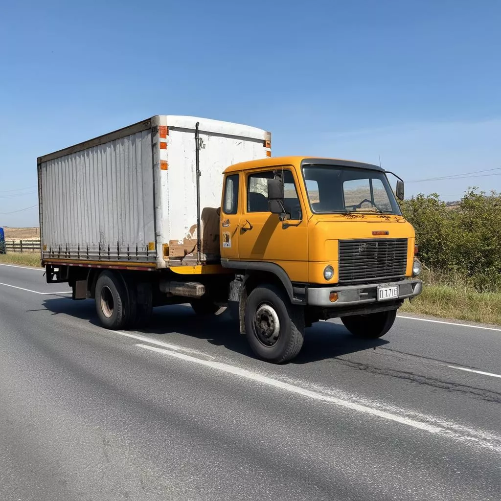 Xe tải biển số 17 chở hàng