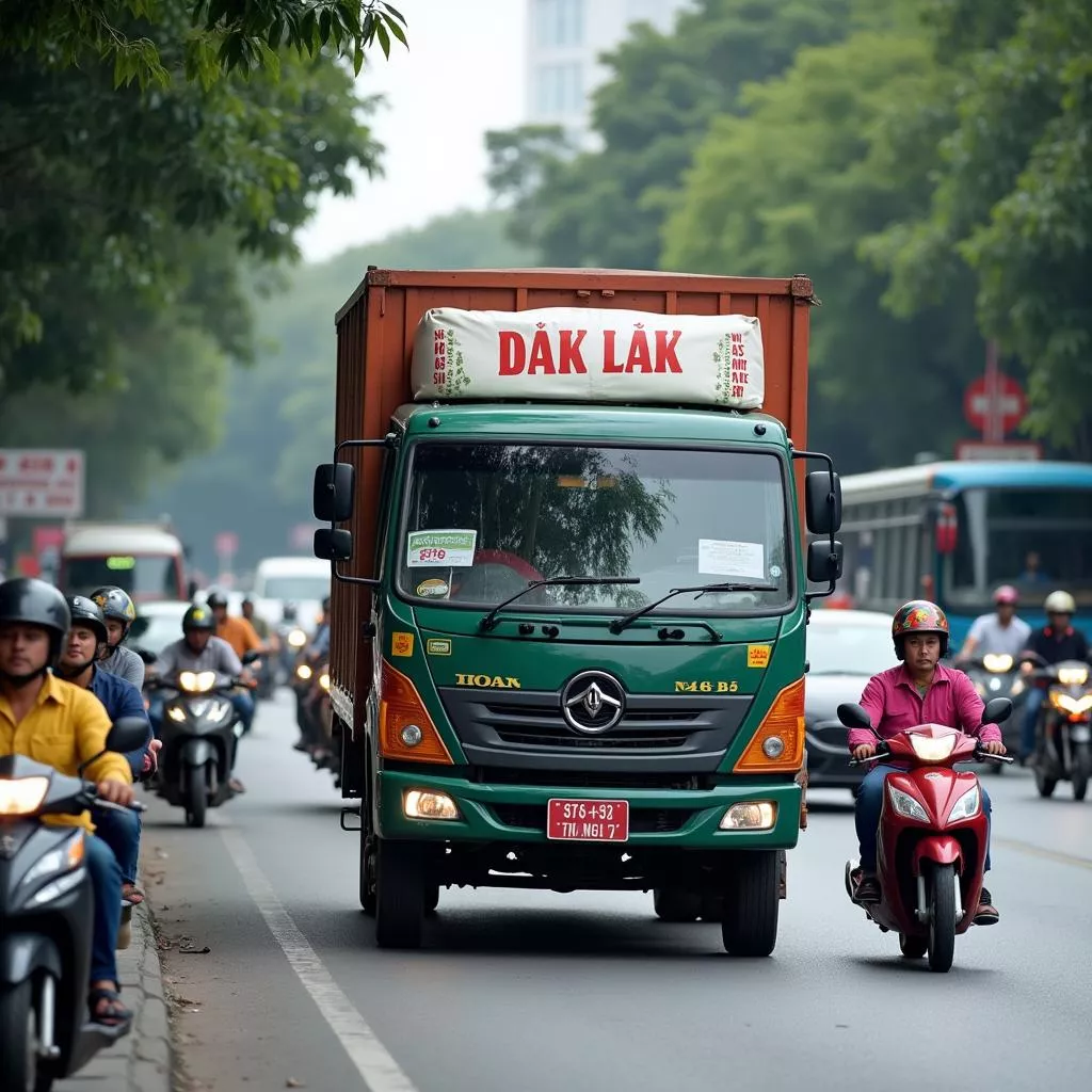 LKW mit Kennzeichen 47 in Hanoi