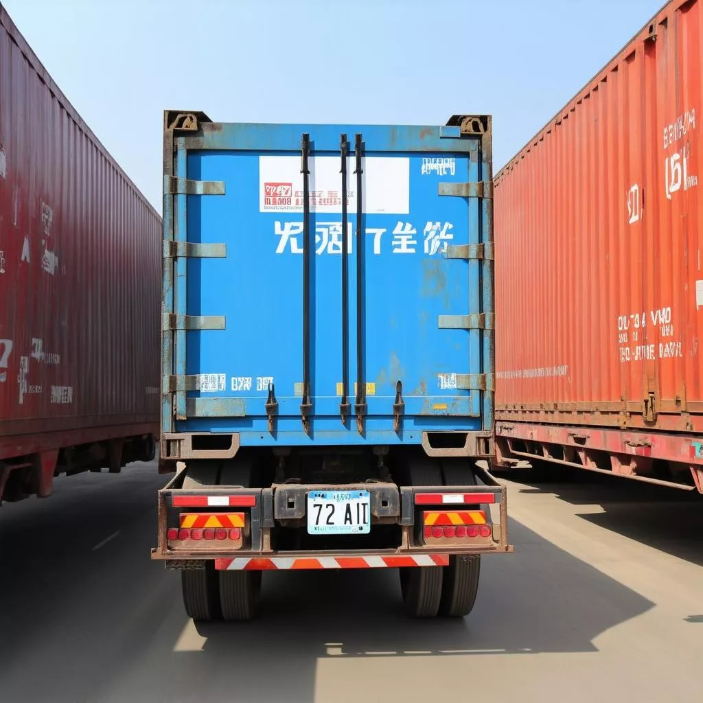 Truck with license plate 72 carrying goods at Cai Mep - Thi Vai port