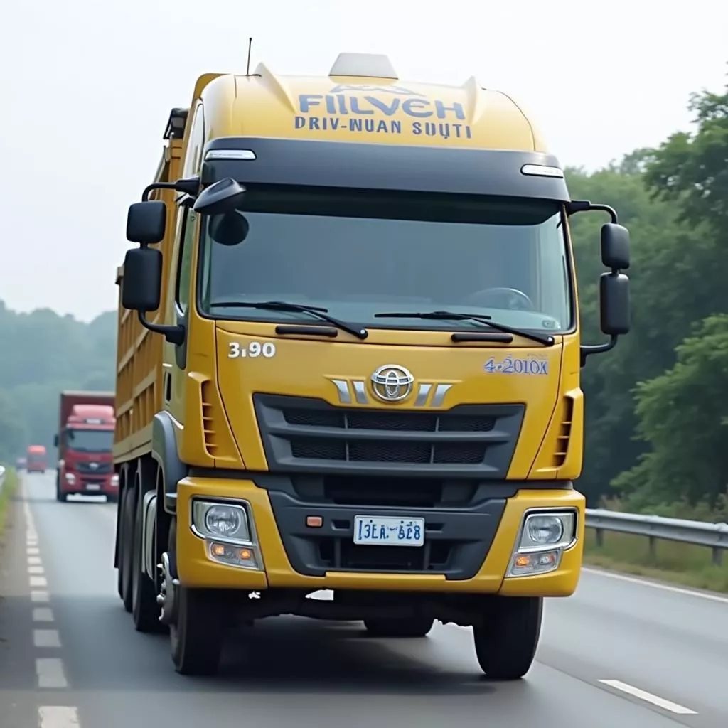 Truck with license plate 98 carrying goods