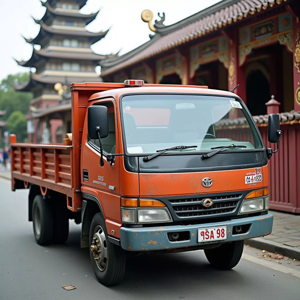 Truck with license plate 98 and spiritual beliefs