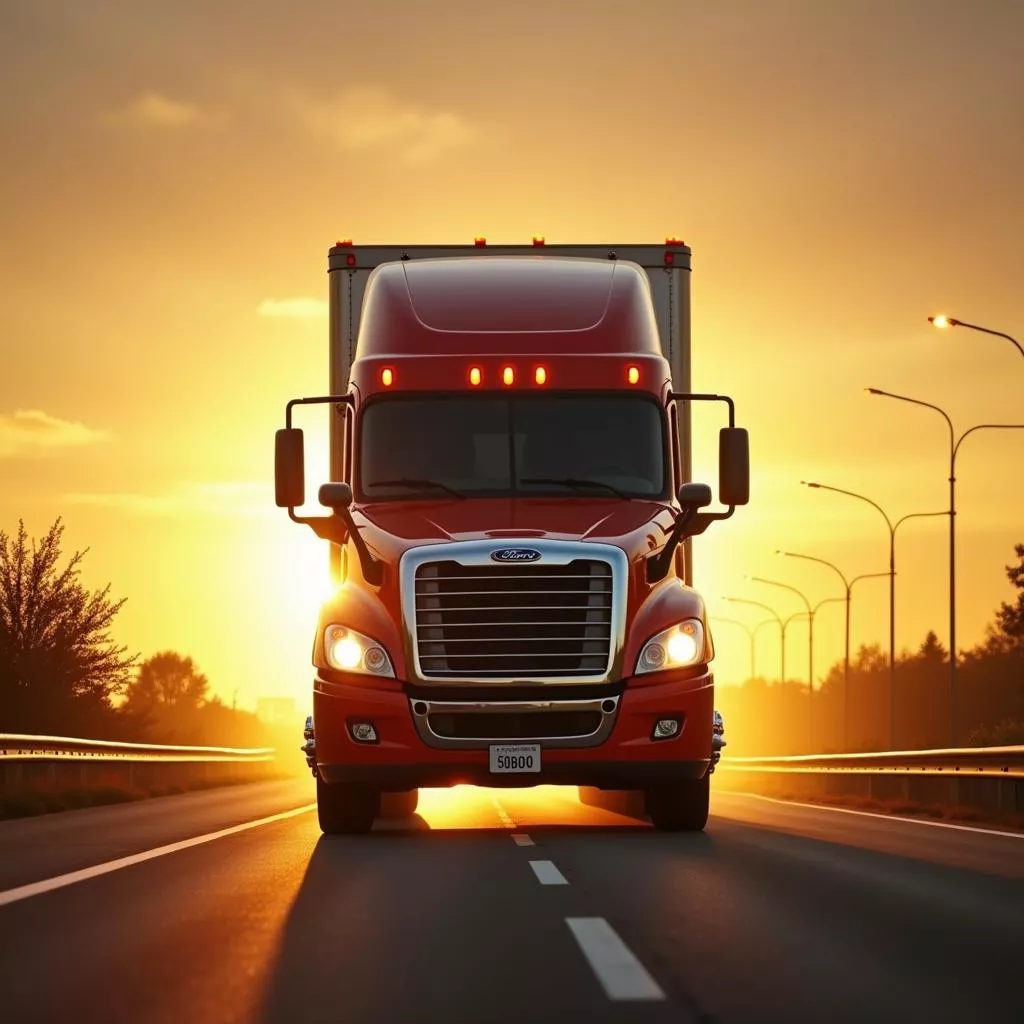 Xe tải biển số đẹp chạy trên đường