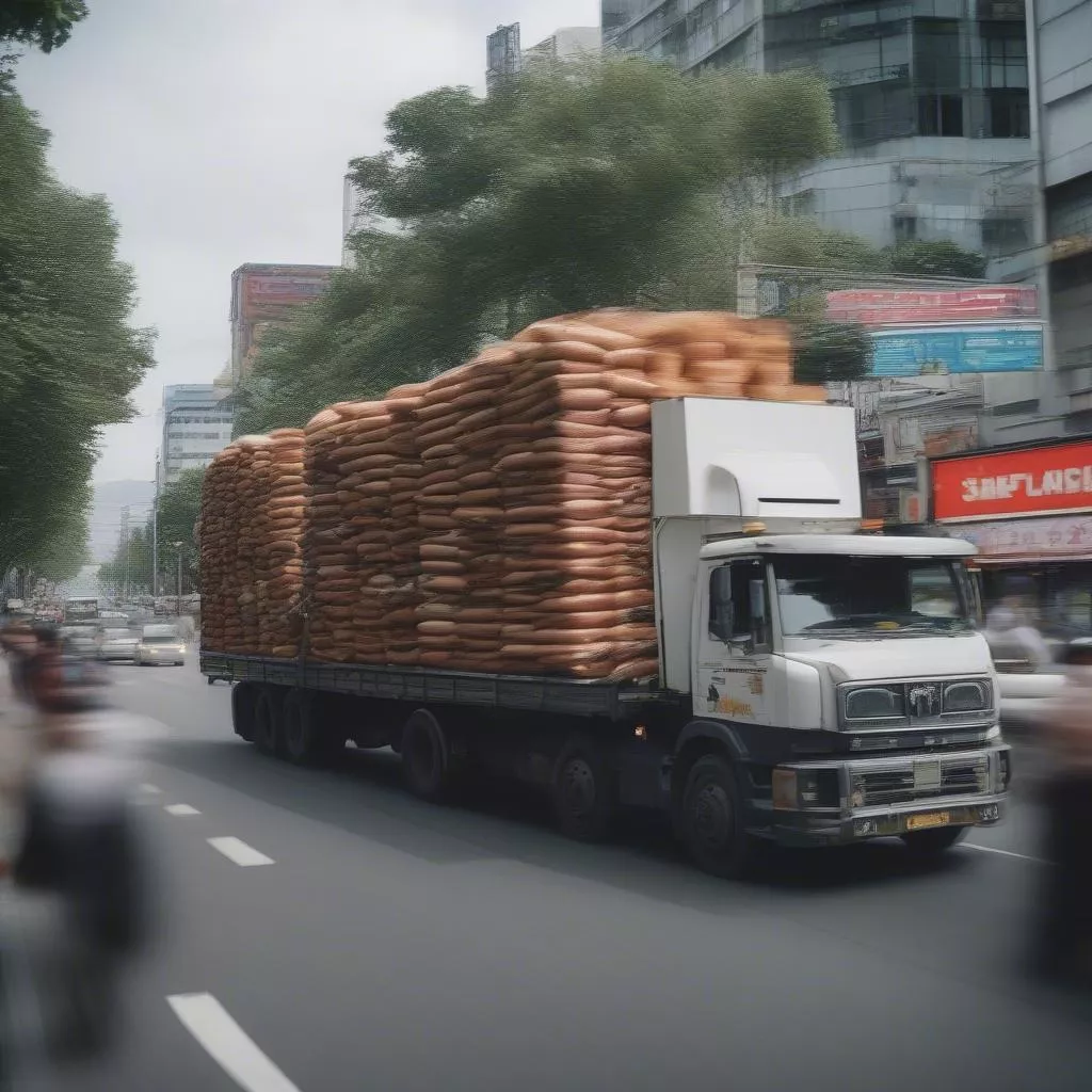 xe tải chở hàng