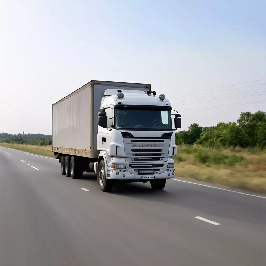 Truck driving on the road