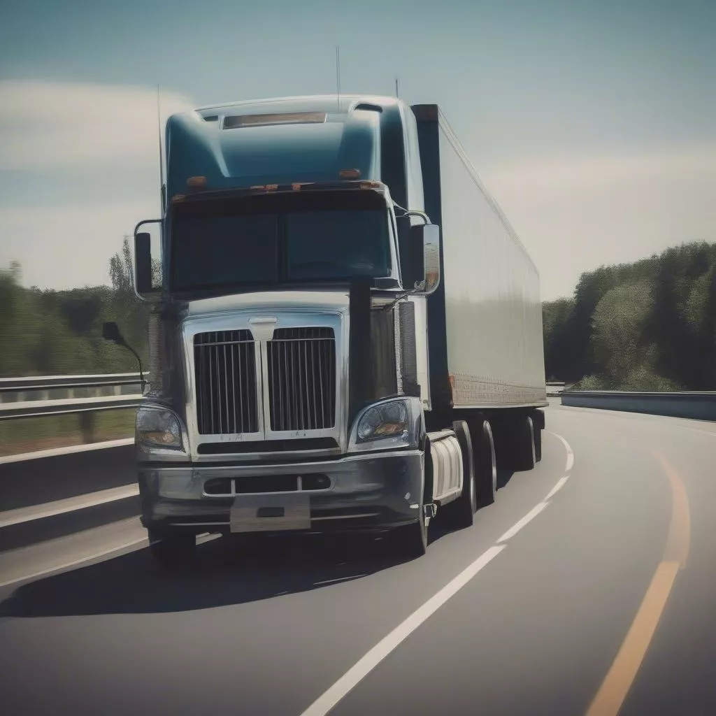 Xe tải chạy trên đường