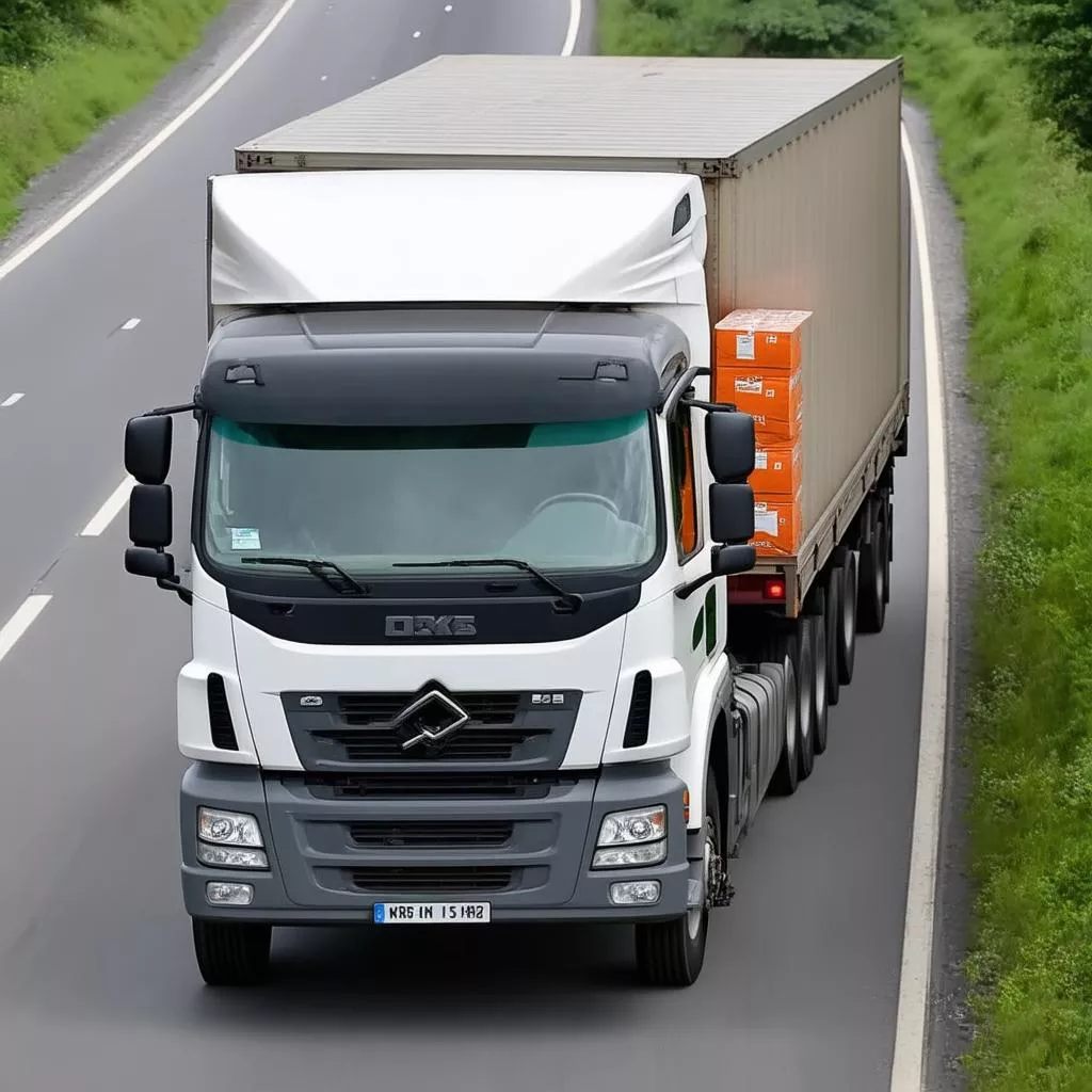 Truck carrying goods